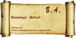 Besenyi Antal névjegykártya